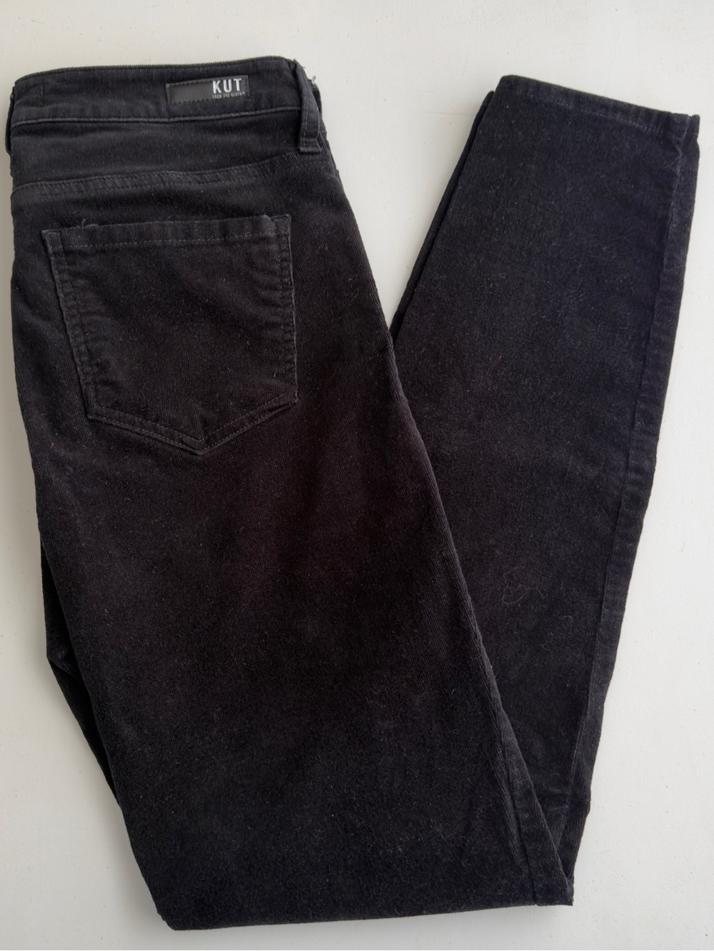 Kut From The Kloth Womens 6 Diana Fab Ab Skinny High Rise Black Corduroy Pants